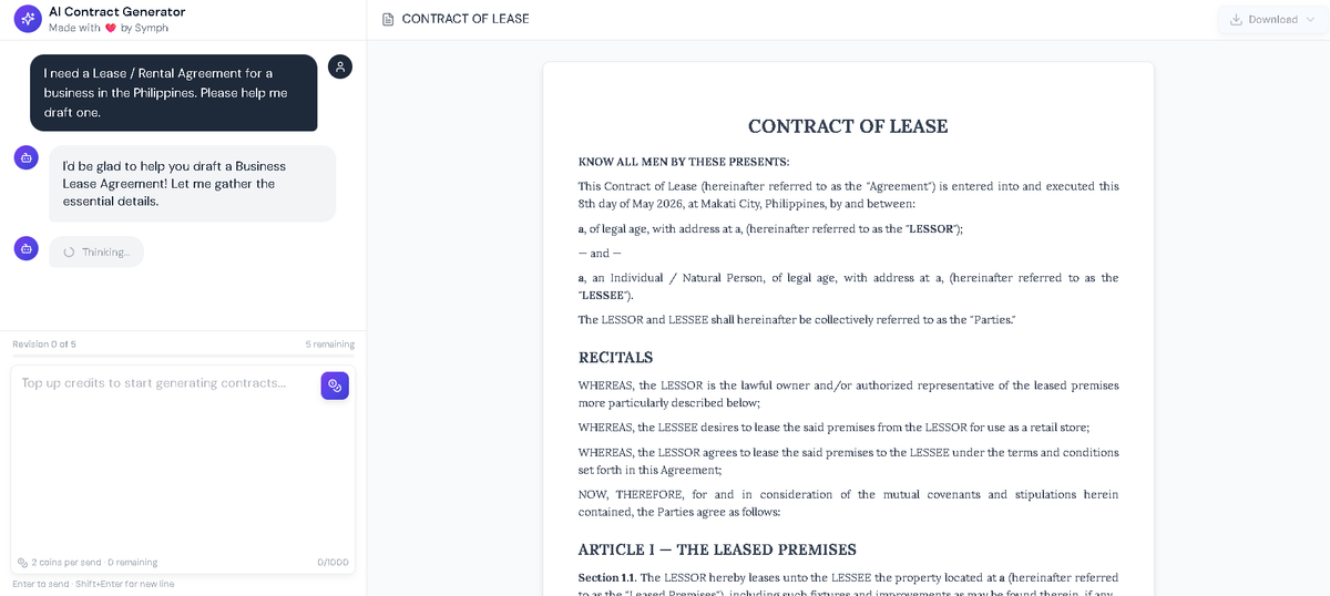 Generate contracts
